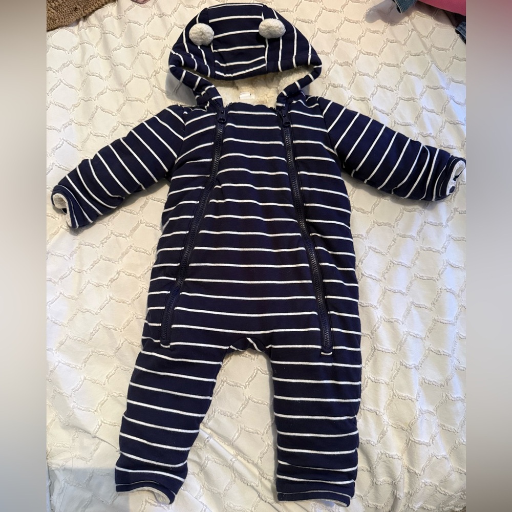 GAP Navy and White Striped Kids Footie